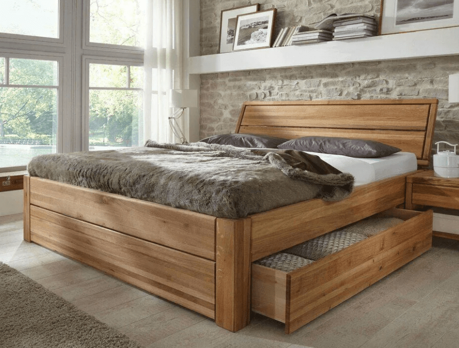 Двухспальные кровати из массива дерева фото