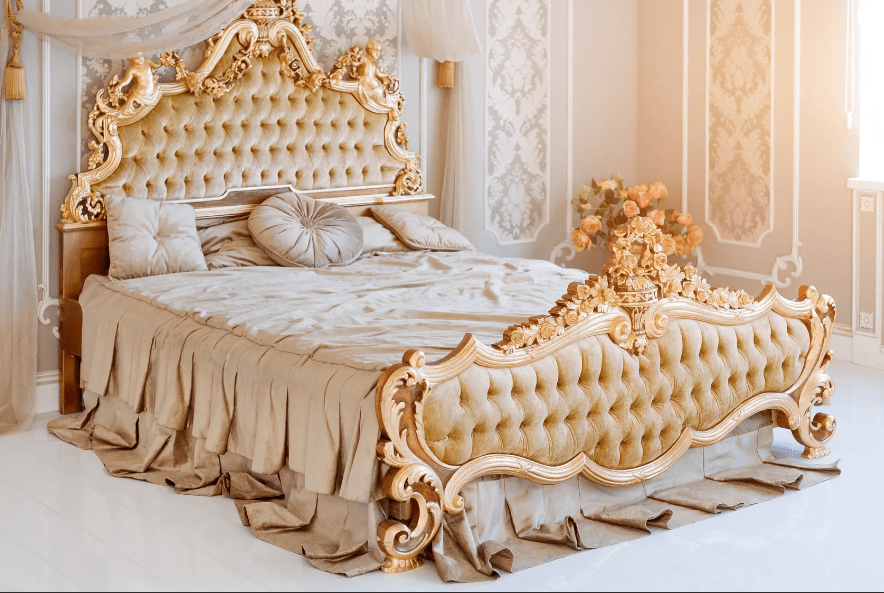Королевские кровати из массива дерева фото