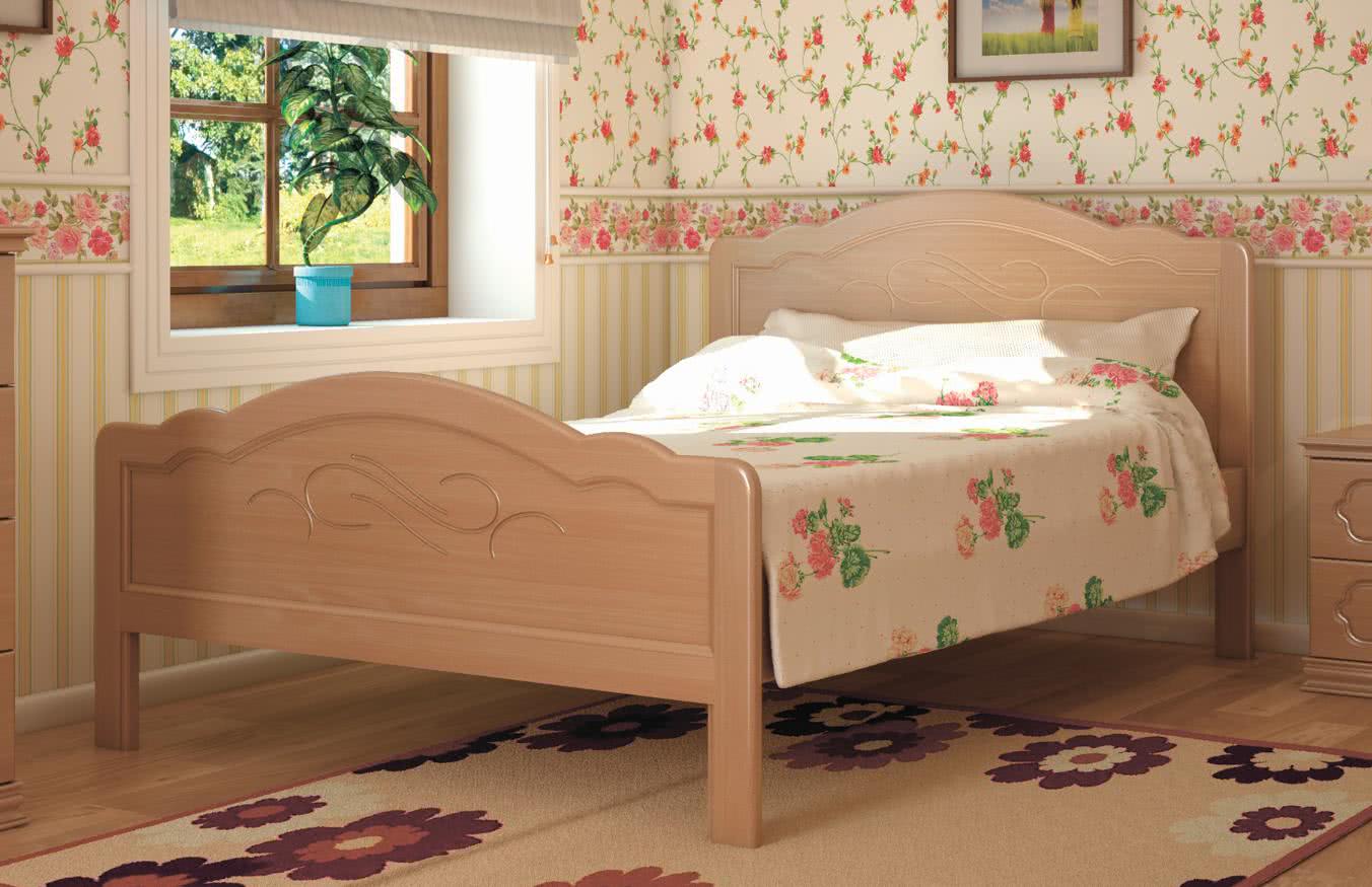 Односпальные кровати из массива дерева фото